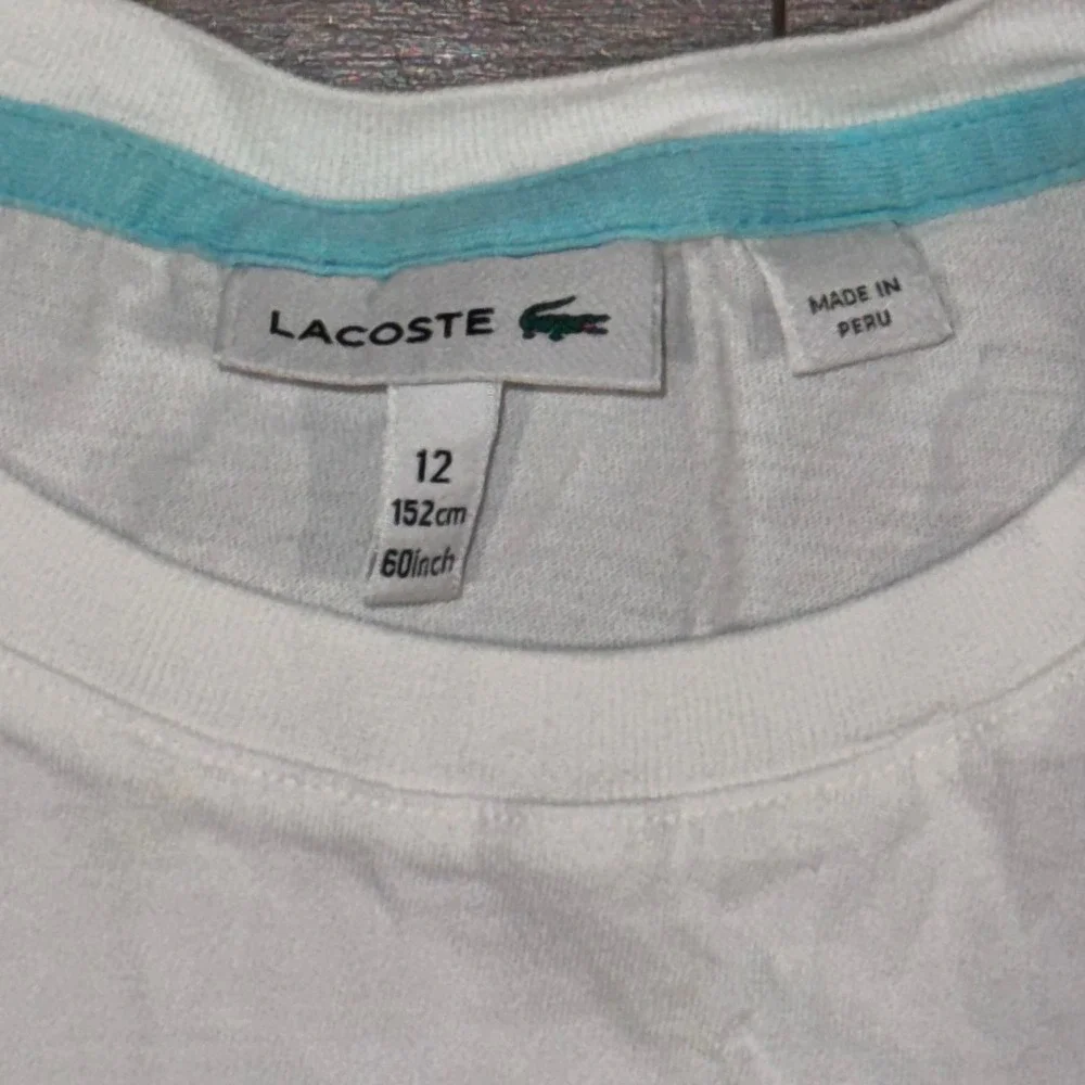 Lacoste Graphic T-Shirt Kids 12 White Ride The Wave Surf Coastal‎ Skate